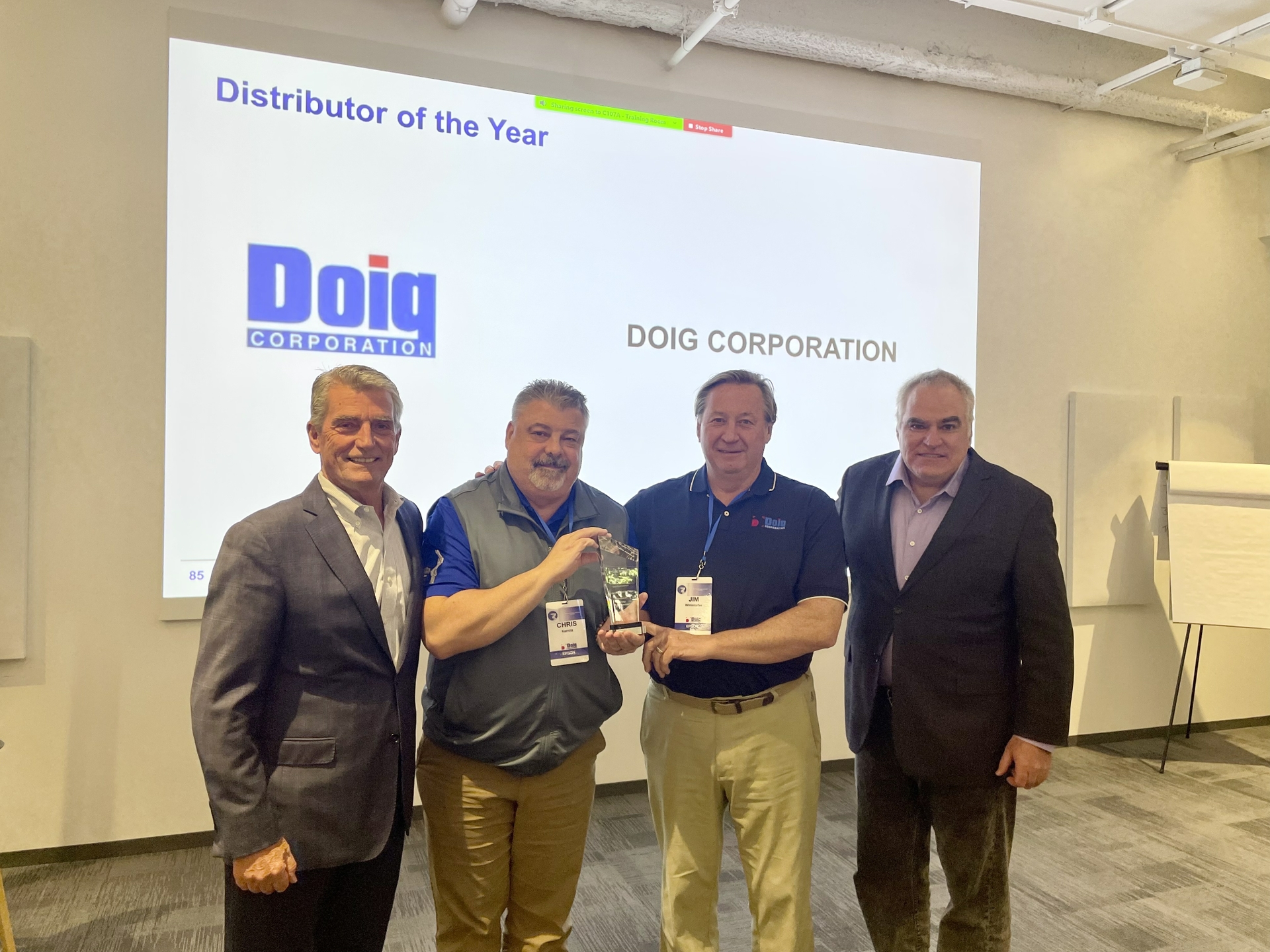 Doig Corporation Awarded Epson Robotics Distributor of the Year