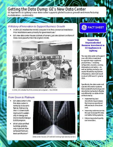 Getting the Data Dump: GE’s New Data Center