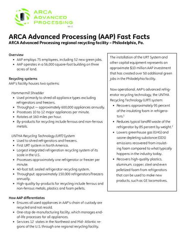 ARCA Advanced Processing (AAP) Fast Facts