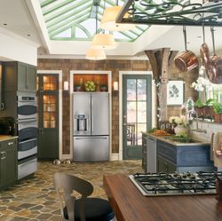 GE Profile™ kitchen with French door refrigerator (Model PFE29PSDSS)