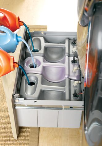 GE frontload SmartDispense pedestal