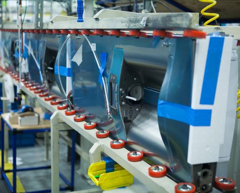 GE French door bottom-freezer refrigerator production line