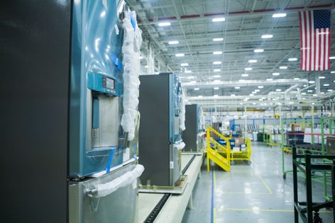 GE French door refrigerator production line
