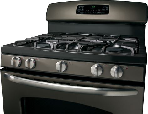 GE® gas range with Slate finish