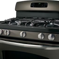 GE® gas range with Slate finish