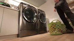 GE® RightHeight™ Design frontload washer and dryer