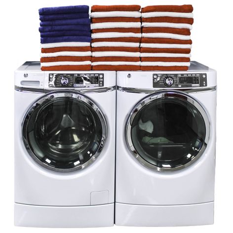 GE® RightHeight™ Design frontload washer and dryer 