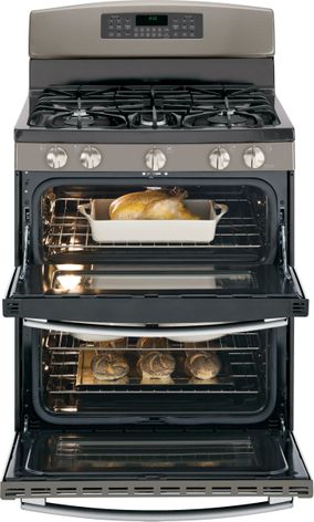 Slate Free-Standing Gas Double Oven Range (Model JGB850EEFES)