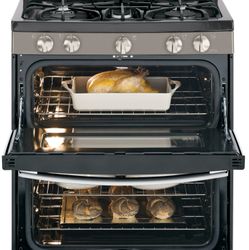 Slate Free-Standing Gas Double Oven Range (Model JGB850EEFES)