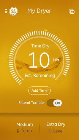 GE Laundry app—dryer