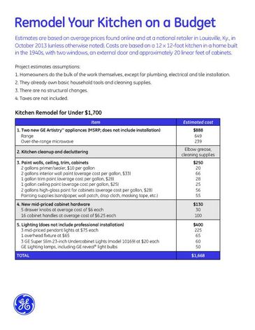 GE Remodeling Calculations