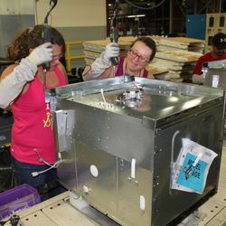 Tosha Jones and Sabrina Walker, employees Roper Corporation plant in LaFayette, Ga.