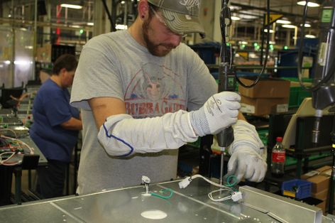 Johnathan Potts, employee Roper Corporation plant in LaFayette, Ga.