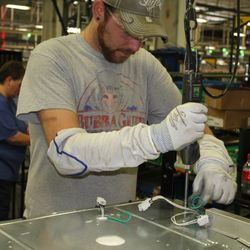 Johnathan Potts, employee Roper Corporation plant in LaFayette, Ga.