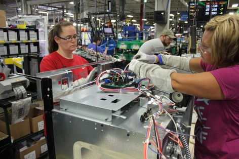 Rose Harris and Rachel Bowling, employees Roper Corporation plant in LaFayette, Ga.