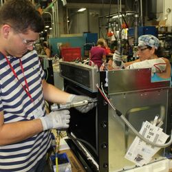 Rob Sturgis and Nancy Bruce, employees Roper Corporation plant in LaFayette, Ga.