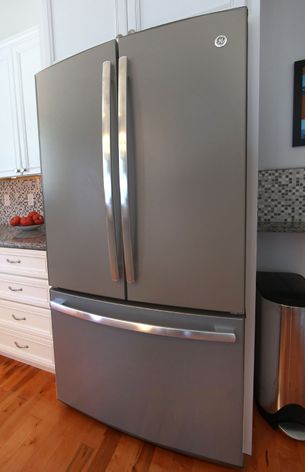 GE Profile™ counter-depth French door refrigerator in Slate (PWE23KMDES)