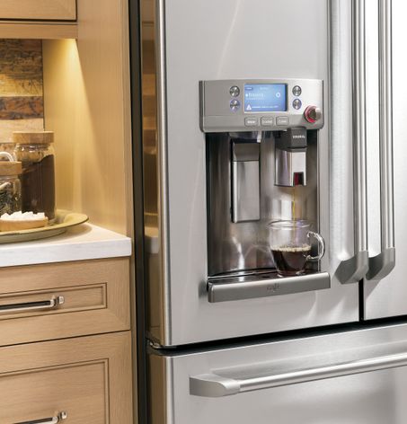 GE Café French door refrigerator with Keurig® K-Cup® single cup brewer