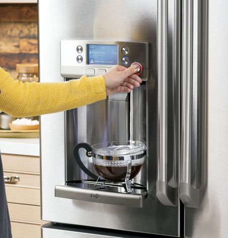GE Café French door refrigerator with Keurig® K-Cup® single cup brewer