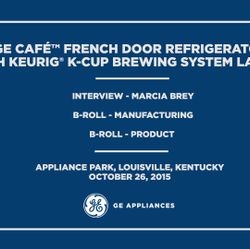 GE Cafe French Door Refrigerator with Keurig K-Cup Brewing System Launch B-roll GE Cafe French Door Refrigerator with Keurig K-Cup Brewing System Launch B-roll