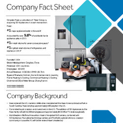 Haier Fact Sheet Haier Fact Sheet