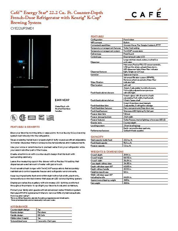CYE22UP3MD1 - Refrigerator - $3499
