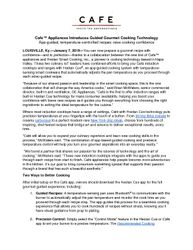 Caf Appliances Introduces Guided Gourmet Cooking Technology