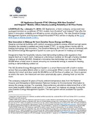 GE Appliances Expands PTAC Offerings With New Zoneline