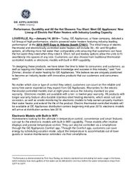 GE Appliances’ New Lineup of Electric Hot Water Heaters