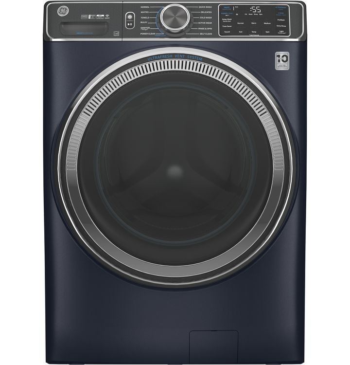 GE UltraFresh Front Load Washer Sapphire Blue Closed