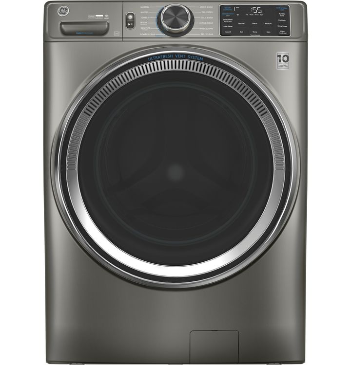 GE UltraFresh Front Load Washer Satin Nickel