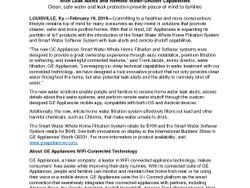 GE Appliances Offers Connected Water Systems With Leak Alerts and Remote Water-Shutoff Capabilities