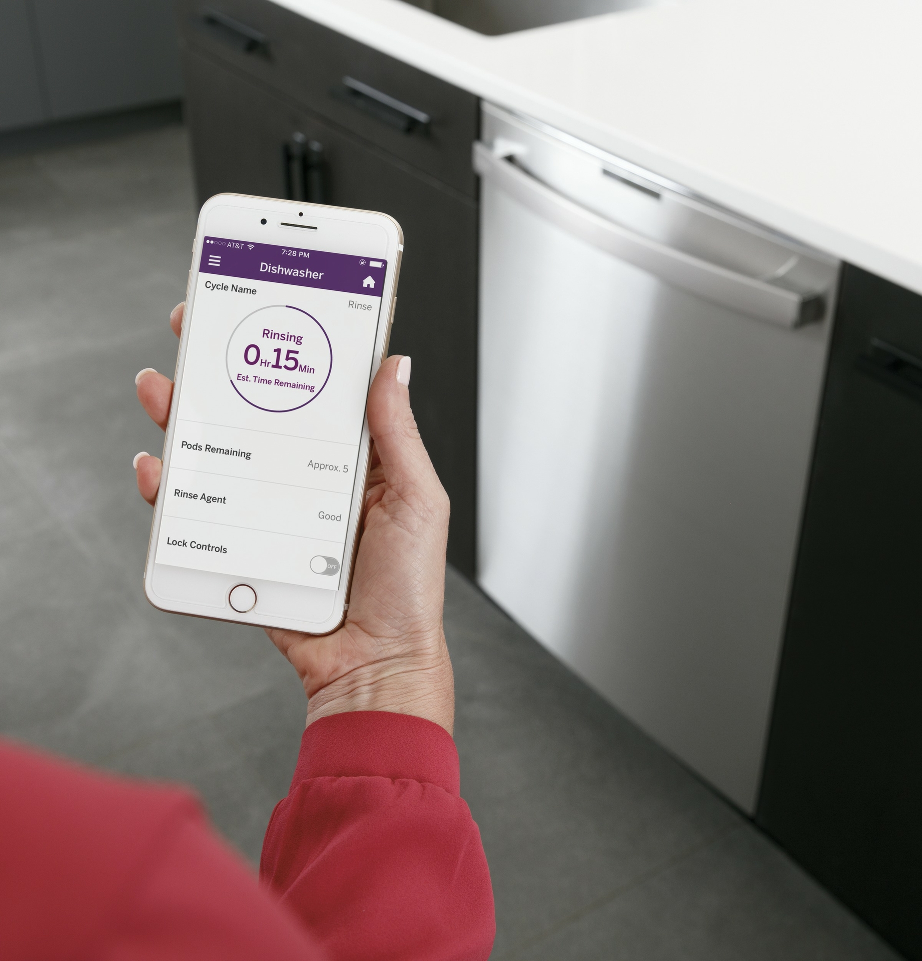 GE Profile WiFi Connect: Monitor cycle status, check rinse aid levels and automatically reorder detergent using your mobile device