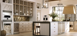 Monogram Statement Kitchen with Brass Finish Hood