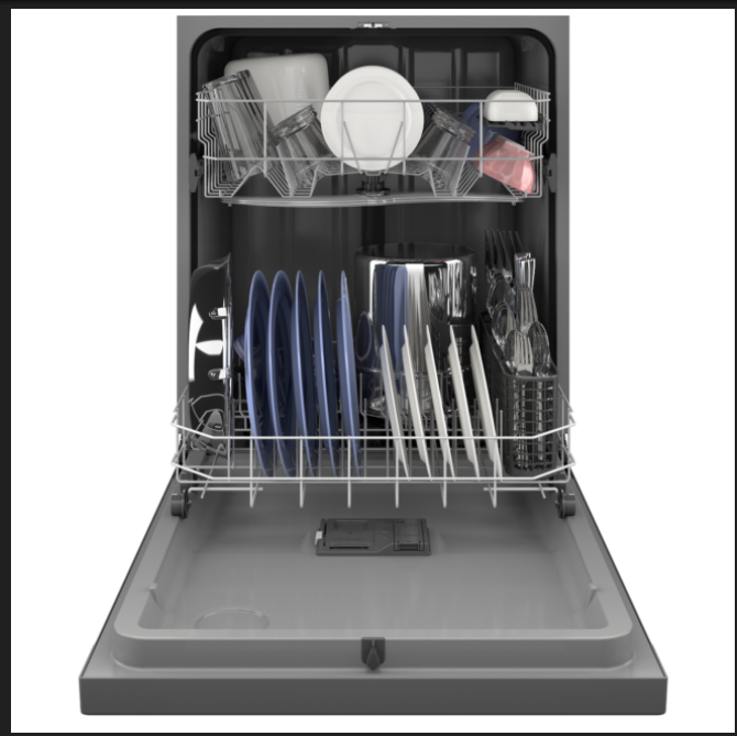 The new dishwasher, model GDF535, has great wash performance and its full loading capacity means flexibility for all types of cookware and dishes.