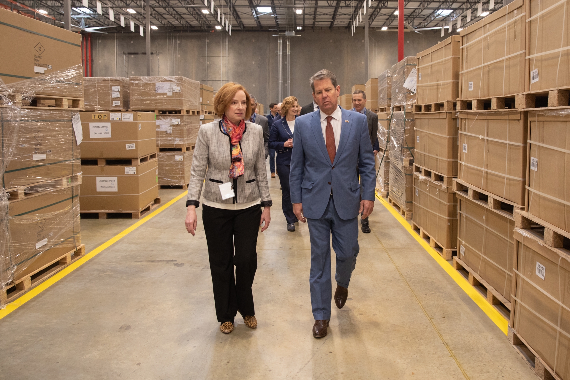 Roper Corp Executive Director Lois Crandell walks GA Gov Kemp through ...