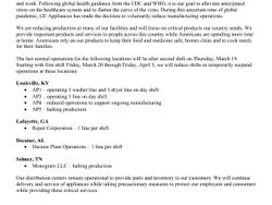 Important Operations Announcement 3-17-2020 Important Operations Announcement 3-17-2020