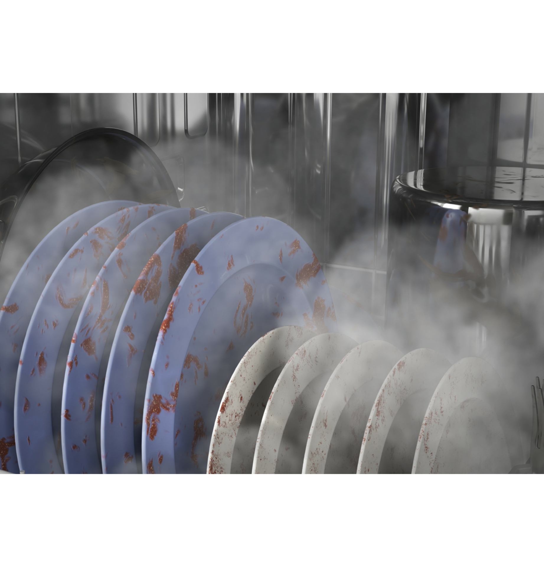 Sanitize Cycle Inside a GE Appliances' Dishwasher