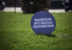 Social Distancing Reminder at a GEA Plant