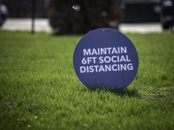 Social Distancing Reminder at a GEA Plant