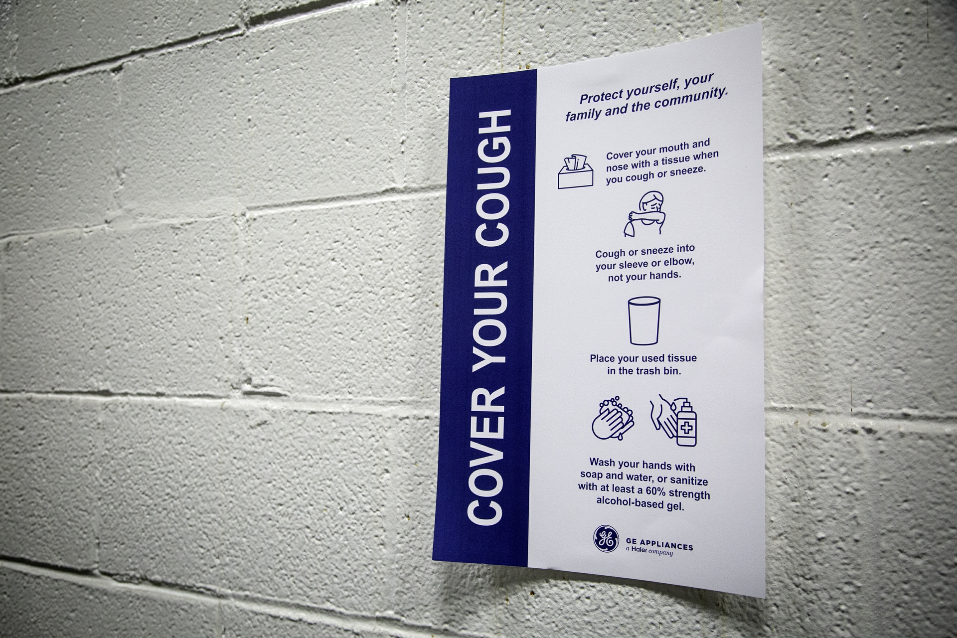 Cover Your Cough Reminder at a GEA Plant