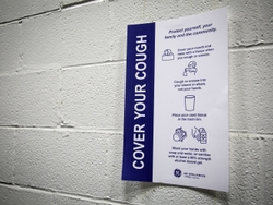 Cover Your Cough Reminder at a GEA Plant