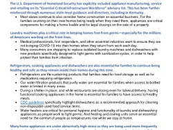 APPLIANCES ARE ESSENTIAL FOR HEALTH AND WELFARE OF AMERICAN FAMILIES APPLIANCES ARE ESSENTIAL FOR HEALTH AND WELFARE OF AMERICAN FAMILIES