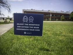 Throughout GE Appliances’ operations, signage on social distancing, how to wear masks and other safety measures are in place to help educate and remind employees. Throughout GE Appliances’ operations, signage on social distancing, how to wear masks and other safety measures are in place to help educate and remind employees.