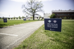 Throughout GE Appliances’ operations, signage on social distancing, how to wear masks and other safety measures are in place to help educate and remind employees.