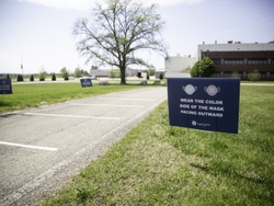 Throughout GE Appliances’ operations, signage on social distancing, how to wear masks and other safety measures are in place to help educate and remind employees.