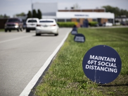 Throughout GE Appliances’ operations, signage on social distancing, how to wear masks and other safety measures are in place to help educate and remind employees.