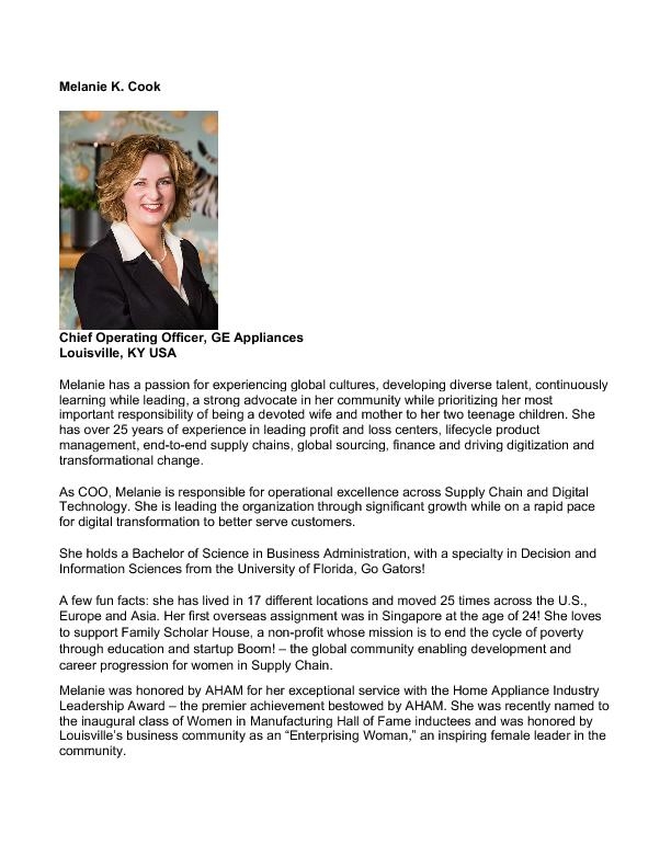 Melanie Cook bio
