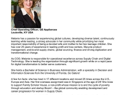 Melanie Cook bio Melanie Cook bio