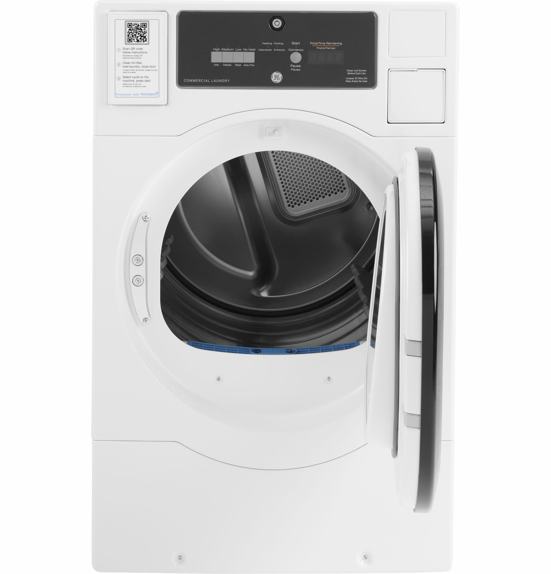 GE Commercial 7.7 cu. ft. Capacity Electric  Gas Dryer with Built-In App-Based Payment System